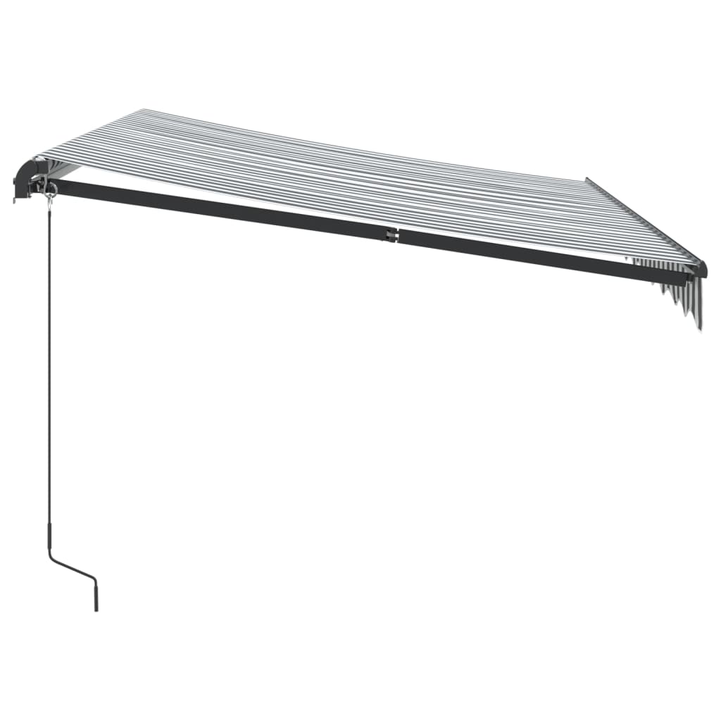 Luifel handmatig uittrekbaar 300x250 cm antraciet en wit