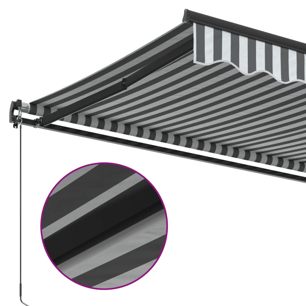 Luifel handmatig uittrekbaar 300x250 cm antraciet en wit