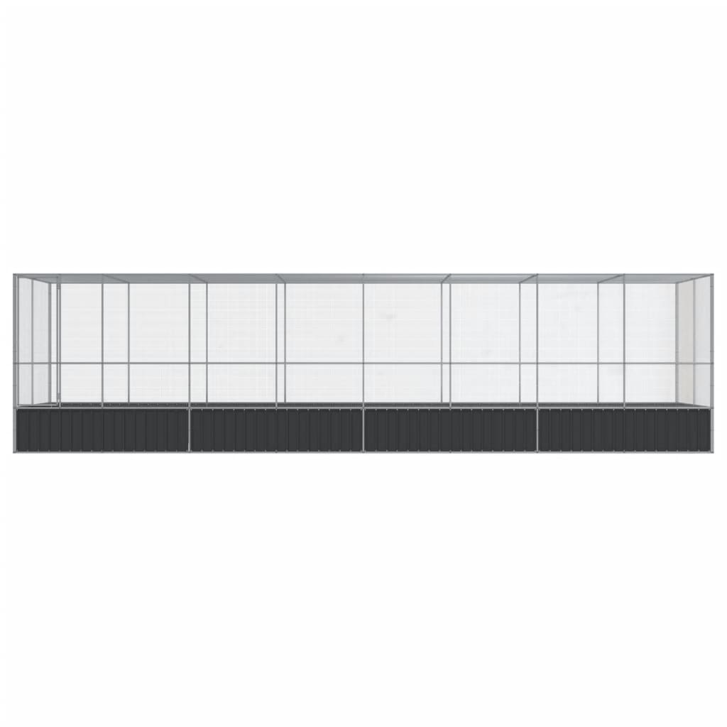 Volière met verlengstuk 832x207x212 m staal zilverkleurig - AllerleiShop