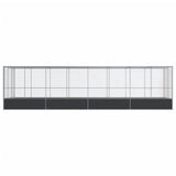 Volière met verlengstuk 832x207x212 m staal zilverkleurig - AllerleiShop