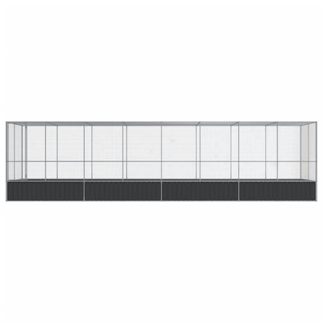 Volière met verlengstuk 832x207x212 m staal zilverkleurig - AllerleiShop