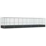 Volière met verlengstuk 1039x207x212 m staal zilverkleurig - AllerleiShop