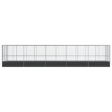 Volière met verlengstuk 1039x207x212 m staal zilverkleurig - AllerleiShop