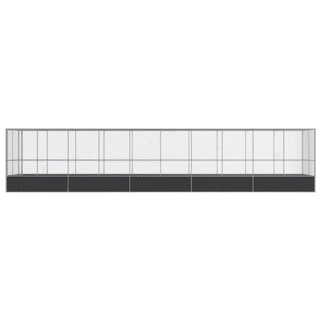 Volière met verlengstuk 1039x207x212 m staal zilverkleurig - AllerleiShop