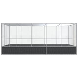 Volière met verlengstuk 518x307x212 m staal zilverkleurig - AllerleiShop