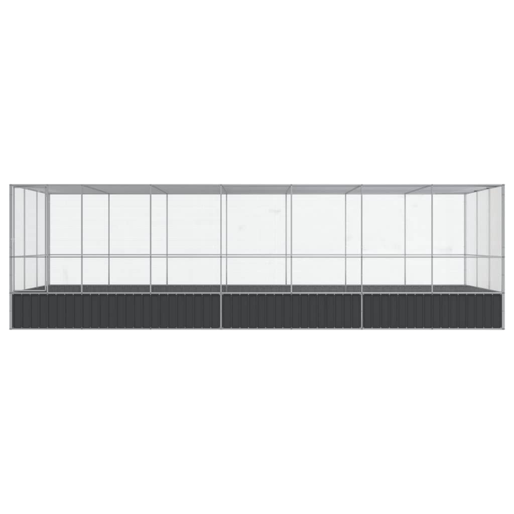 Volière met verlengstuk 725x307x212 m staal zilverkleurig - AllerleiShop