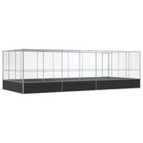 Volière met verlengstuk 725x307x212 m staal zilverkleurig - AllerleiShop