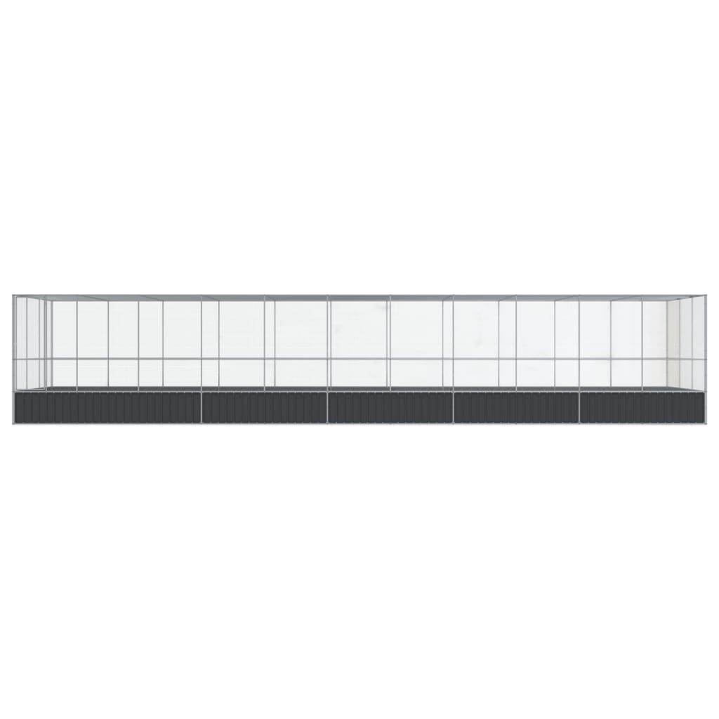 Volière met verlengstuk 1139x307x212 m staal zilverkleurig - AllerleiShop