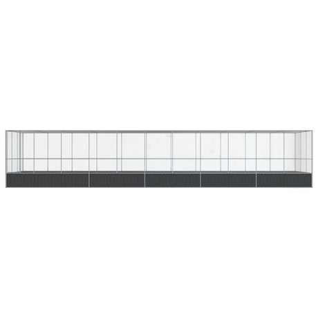 Volière met verlengstuk 1139x307x212 m staal zilverkleurig - AllerleiShop