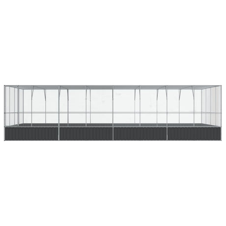 Volière met verlengstuk 832x414x212 m staal zilverkleurig - AllerleiShop