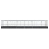 Volière met verlengstuk 1246x414x212 m staal zilverkleurig - AllerleiShop