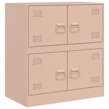 Dressoir 67x39x73 cm staal roze