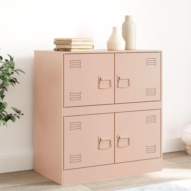 Dressoir 67x39x73 cm staal roze