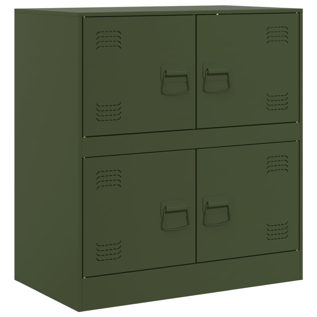 Dressoir 67x39x73 cm staal olijfgroen