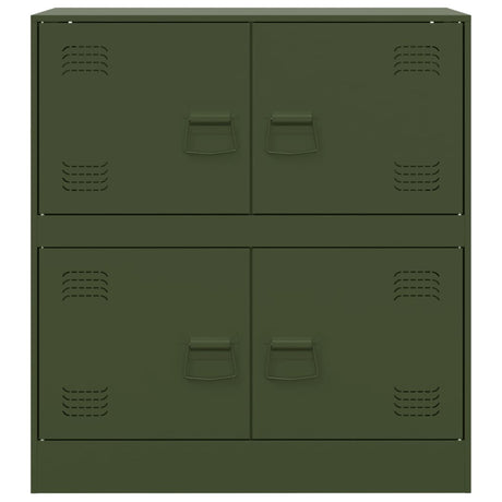 Dressoir 67x39x73 cm staal olijfgroen