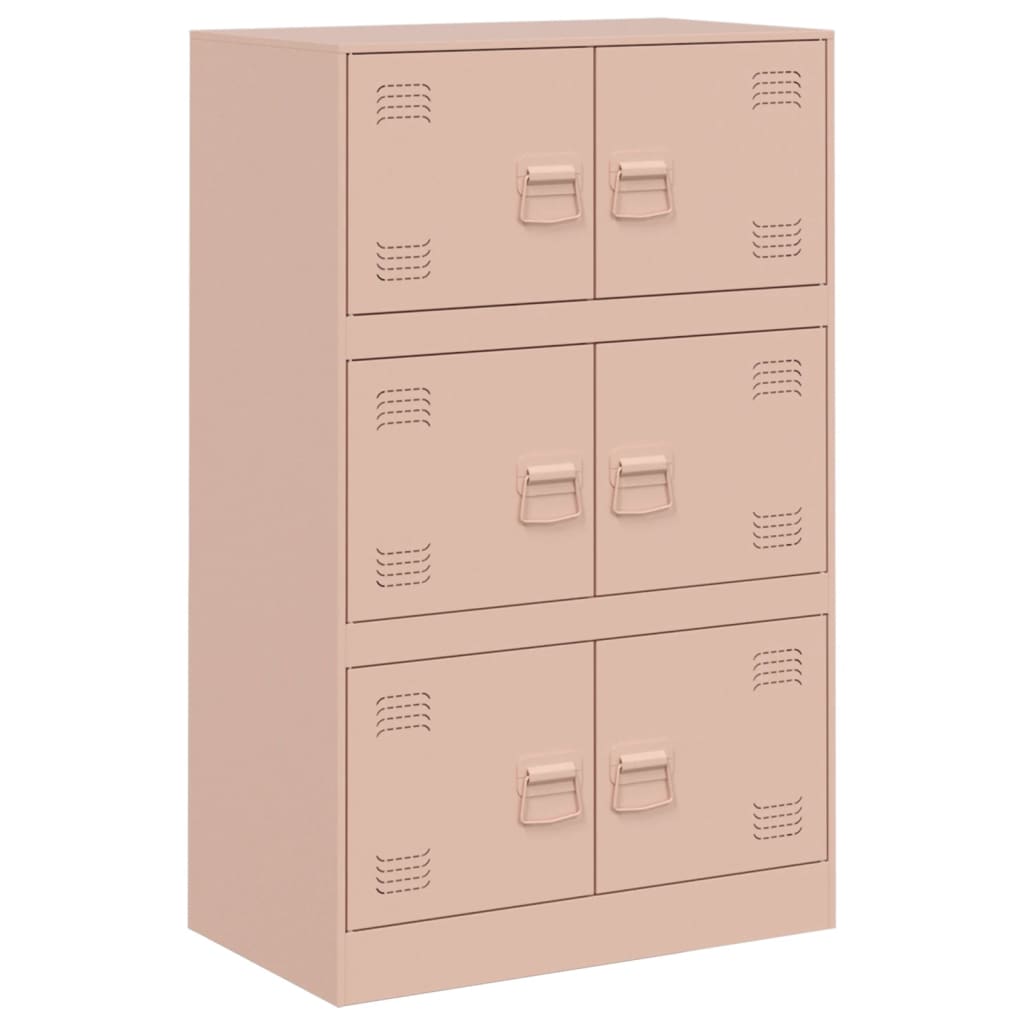 Dressoir 67x39x107 cm staal roze