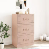 Dressoir 67x39x107 cm staal roze