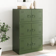 Dressoir 67x39x107 cm staal olijfgroen