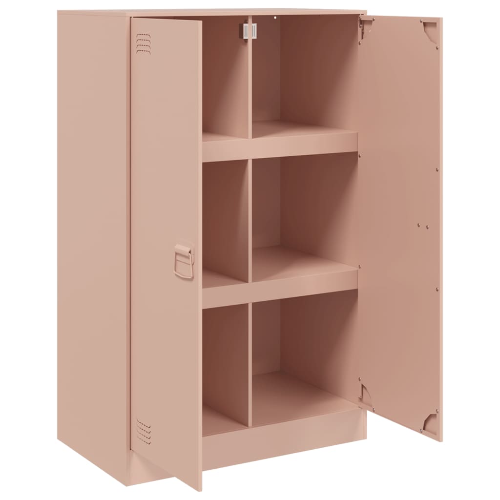 Dressoir 67x39x107 cm staal roze