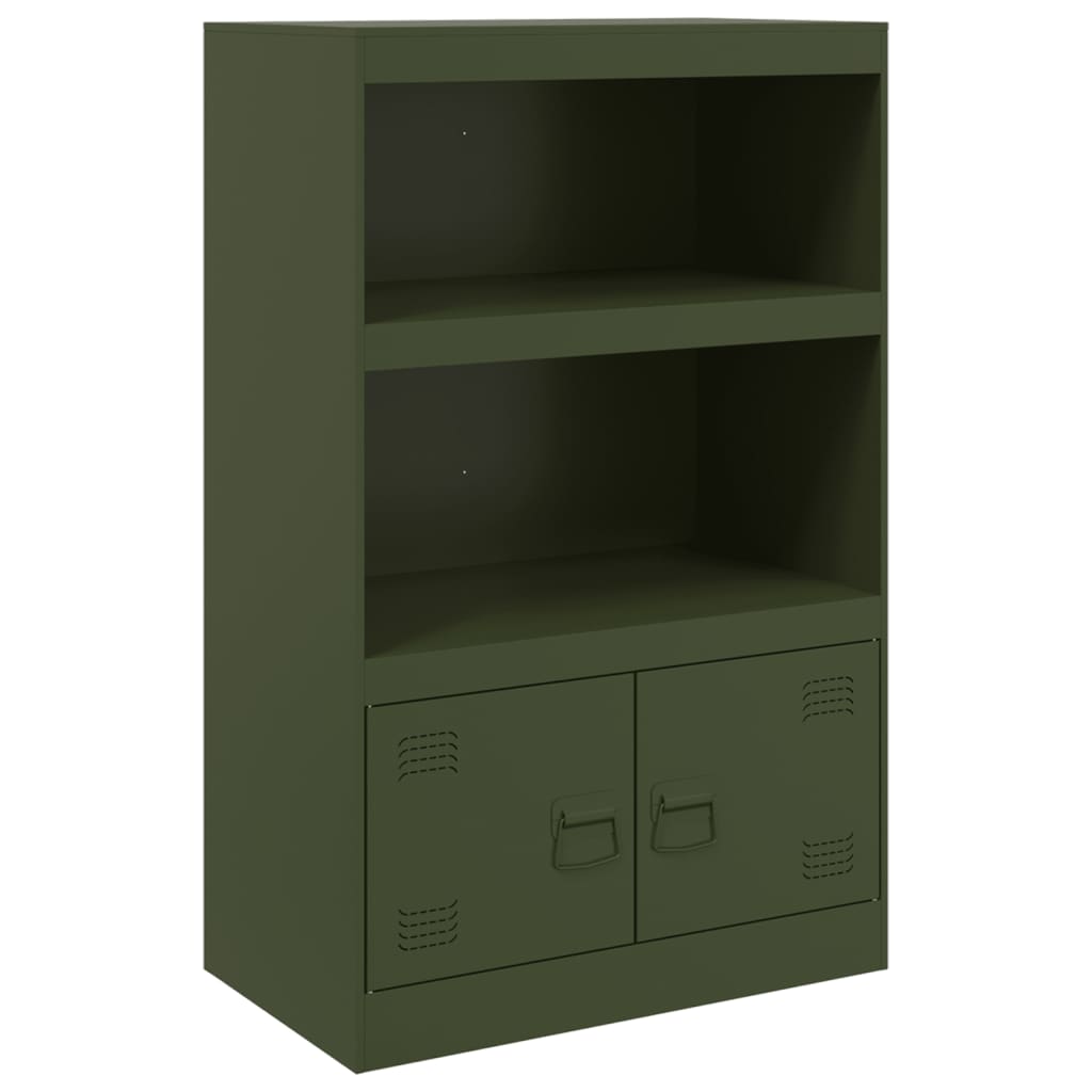 Dressoir 67x39x107 cm staal olijfgroen