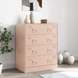 Dressoir 67x39x83 cm staal roze