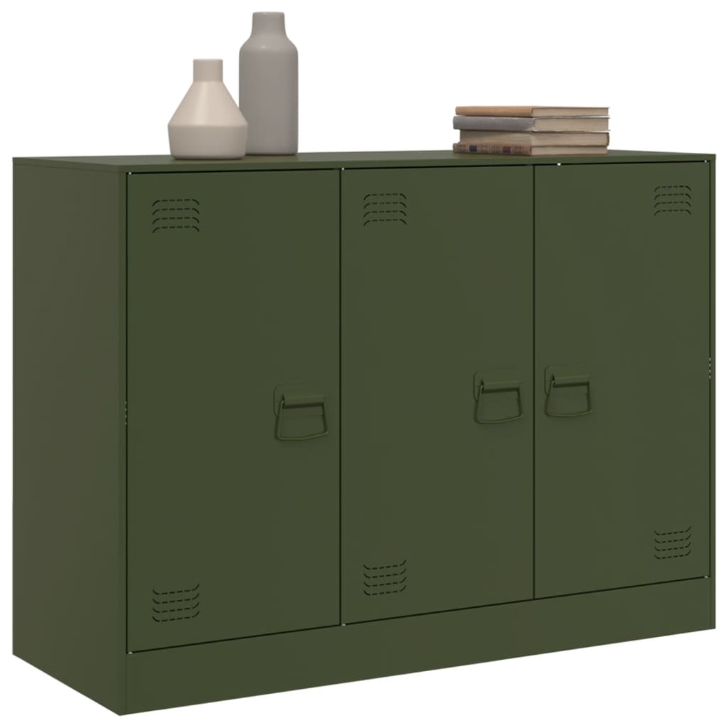 Dressoir 99x39x73 cm staal olijfgroen