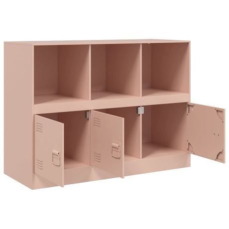 Dressoir 99x39x73 cm staal roze