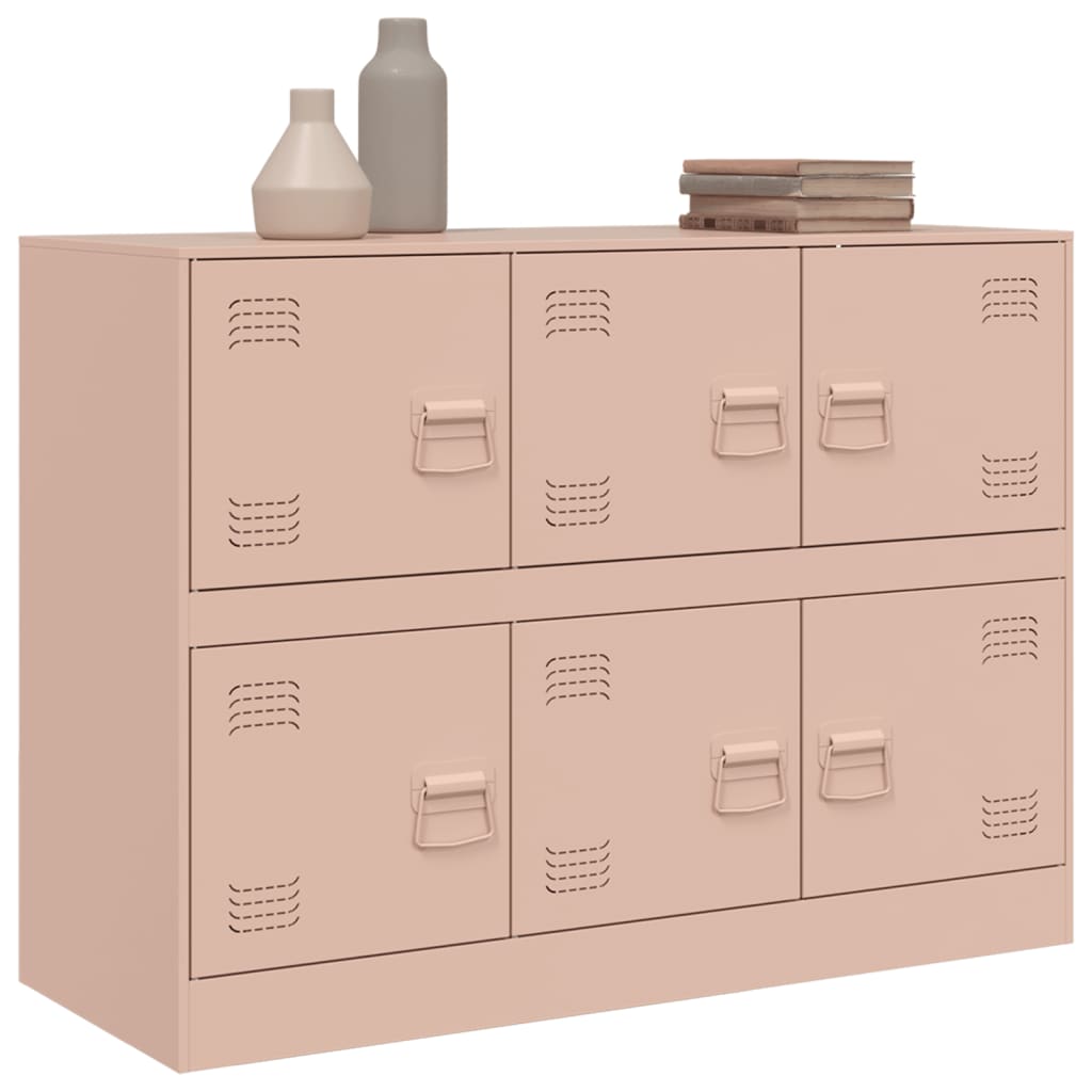 Dressoir 99x39x73 cm staal roze