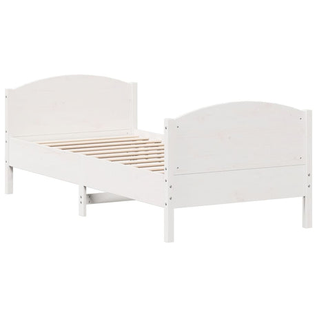 Bedframe zonder matras massief grenenhout wit 140x200 cm