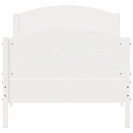 Bedframe zonder matras massief grenenhout wit 140x200 cm