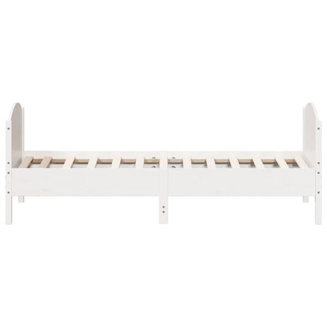 Bedframe zonder matras massief grenenhout wit 140x200 cm