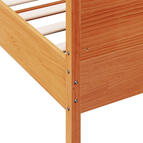 Bedframe zonder matras massief grenenhout wasbruin 75x190 cm