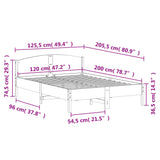 Bedframe zonder matras massief grenenhout 120x200 cm