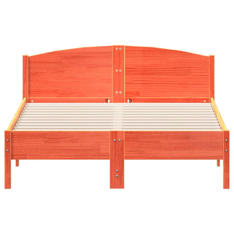 Bed met matras massief grenenhout wasbruin 140x190 cm