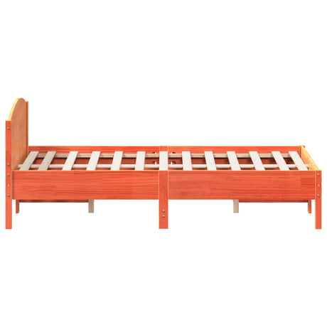 Bed met matras massief grenenhout wasbruin 140x190 cm