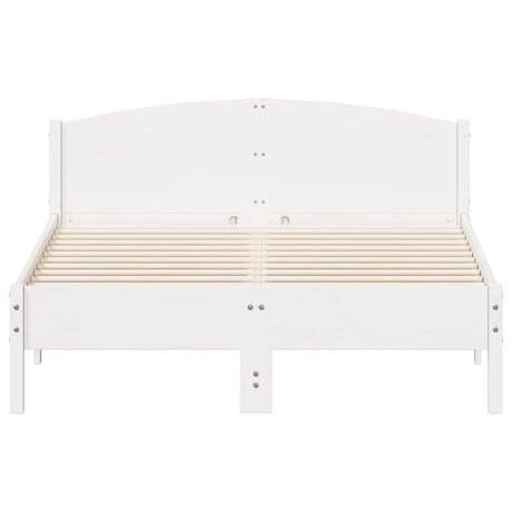 Bedframe zonder matras massief grenenhout wit 120x190 cm