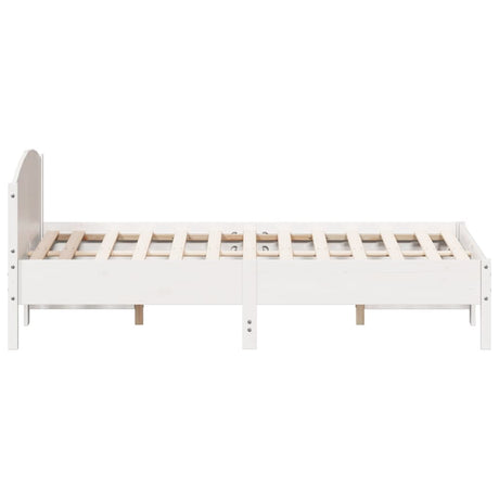 Bedframe zonder matras massief grenenhout wit 120x190 cm