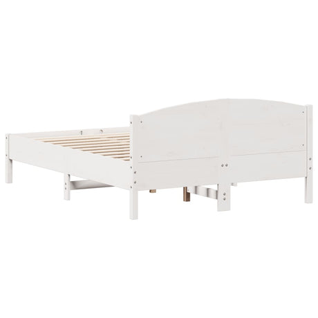 Bedframe zonder matras massief grenenhout wit 120x190 cm