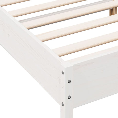 Bedframe zonder matras massief grenenhout wit 120x190 cm