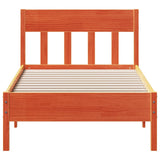 Bedframe zonder matras massief grenenhout wasbruin 75x190 cm