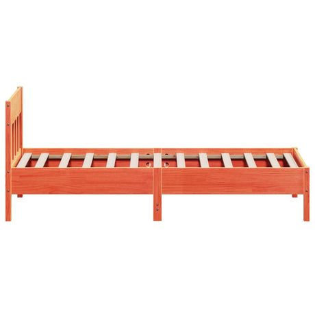 Bedframe zonder matras massief grenenhout wasbruin 75x190 cm