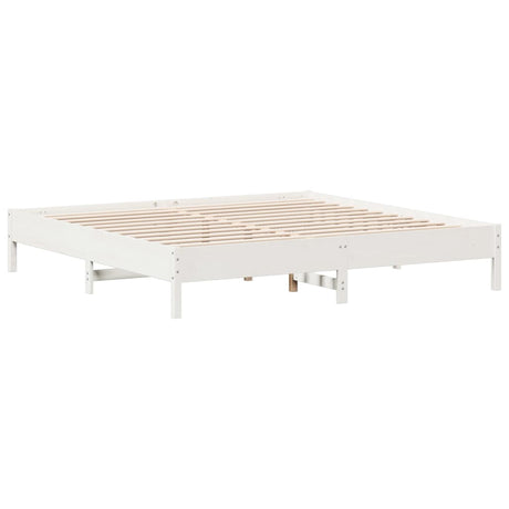 Bedframe zonder matras massief grenenhout wit 180x200 cm