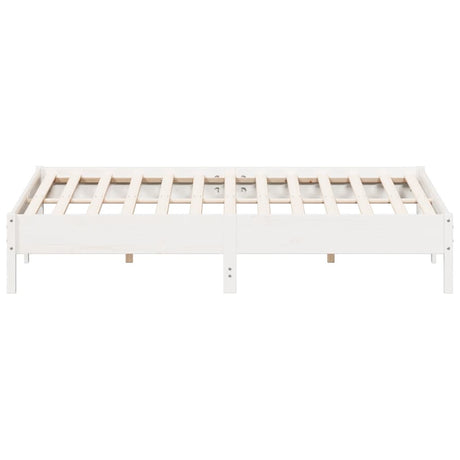 Bedframe zonder matras massief grenenhout wit 180x200 cm