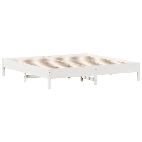 Bedframe zonder matras massief grenenhout wit 180x200 cm
