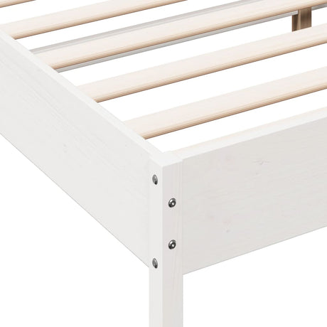 Bedframe zonder matras massief grenenhout wit 180x200 cm