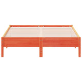 Bedframe zonder matras massief grenenhout wasbruin 140x200 cm