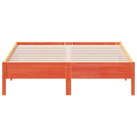 Bedframe zonder matras massief grenenhout wasbruin 140x200 cm