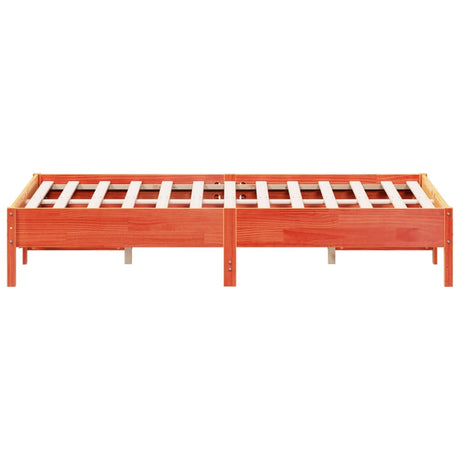 Bedframe zonder matras massief grenenhout wasbruin 140x200 cm