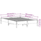 Bedframe zonder matras massief grenenhout wasbruin 140x200 cm
