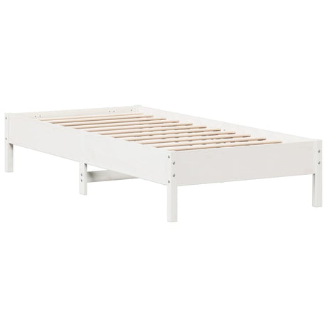 Bedframe zonder matras massief grenenhout wit 140x200 cm